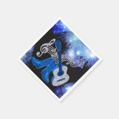 ウェスタンパーティーギターとカウボーイブーツナプキン スタンダードカクテルナプキン (角)