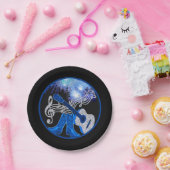 ウェスタンパーティーギターとブルーカウボーイブーツプレート ペーパープレート (パーティー)