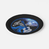 ウェスタンパーティーギターとブルーカウボーイブーツプレート ペーパープレート (アングル)