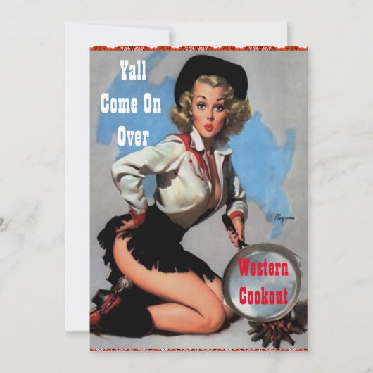 ウェスタンパーティークックアウトディナー 招待状 (正面)
