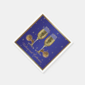 ウェスタンパーティーシャンパンアンドスパールカスタム文字ブルー スタンダードカクテルナプキン (角)