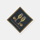 ウェスタンパーティーシャンパンアンドスパール名前をカスタムする スタンダードカクテルナプキン (角)