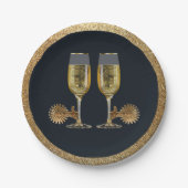 ウェスタンパーティーシャンパンアンドスパール紙プレート ペーパープレート (正面)