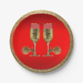 ウェスタンパーティーシャンパンアンドスパール紙プレート ペーパープレート (正面)