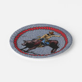 ウェスタンパーティーデニムプリント紙プレート ペーパープレート (アングル)