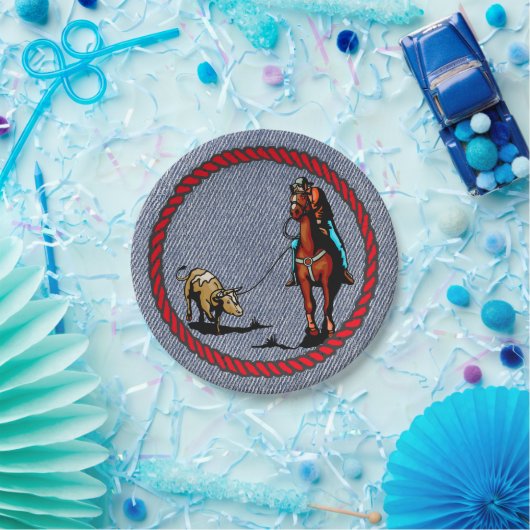 ウェスタンパーティーデニムプリント紙プレート ペーパープレート (パーティー)