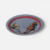 ウェスタンパーティーデニムプリント紙プレート ペーパープレート (アングル)