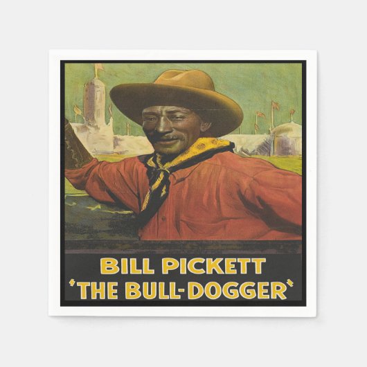 ウェスタンパーティーナプキンズブラックカウボーイ スタンダードカクテルナプキン (正面)