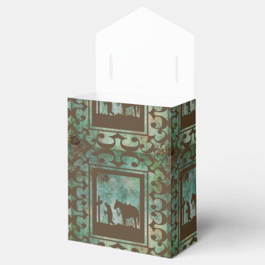 ウェスタンパーティーフェイスギフトボックスカウボーイ祈りの言葉 フェイバーボックス (オープン)