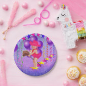 ウェスタンパーティーベビー女性のカーボーイオンスティックホースプレート ペーパープレート (パーティー)