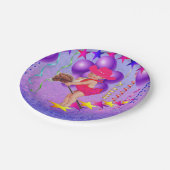 ウェスタンパーティーベビー女性のカーボーイオンスティックホースプレート ペーパープレート (アングル)