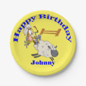 ウェスタンパーティーマットンブスティンカウボーイ女性のカーボーイKid ペーパープレート (正面)