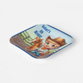 ウェスタンパーティーリトルカウボーイウィズホースカスタム ペーパープレート (傾斜あり)