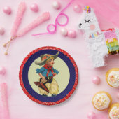 ウェスタンパーティーリトルカウボーイウーリーチャップバンダナ ペーパープレート (パーティー)