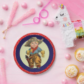 ウェスタンパーティーリトルカウボーイレッドバンダナ ペーパープレート (パーティー)