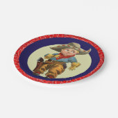 ウェスタンパーティーリトルカウボーイレッドバンダナ ペーパープレート (アングル)