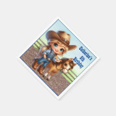 ウェスタンパーティーリトル女性のカーボーイウィズホースカスタム スタンダードカクテルナプキン (角)