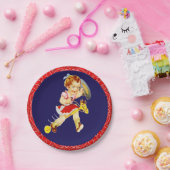 ウェスタンパーティーリトル女性のカーボーイオンスティックホース ペーパープレート (パーティー)