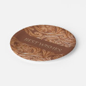 ウェスタンパーティーレザープリント紙プレート ペーパープレート (アングル)