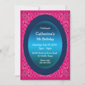 ウェスタンパーティーロデオカウガール馬バレルレース 招待状 (裏面)