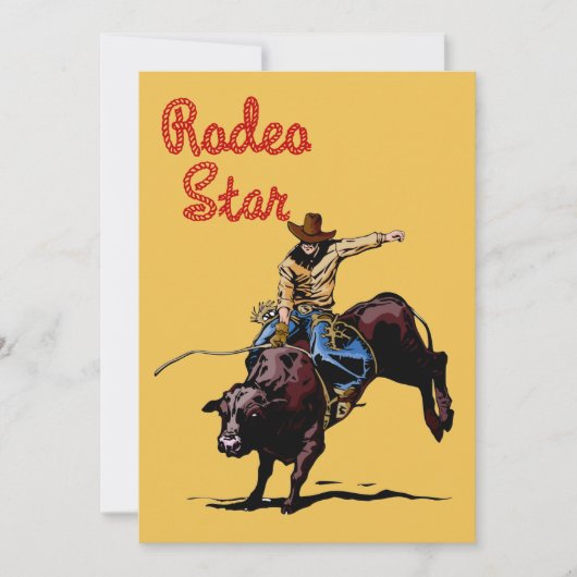 ウェスタンパーティーロデオカウボーイブルライダー 招待状 (正面)