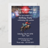 ウェスタンパーティーロデオカウボーイブロンクライダーブルー 招待状 (裏面)
