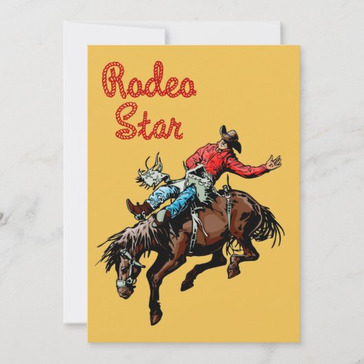 ウェスタンパーティーロデオカウボーイブロンクライダー 招待状 (正面)
