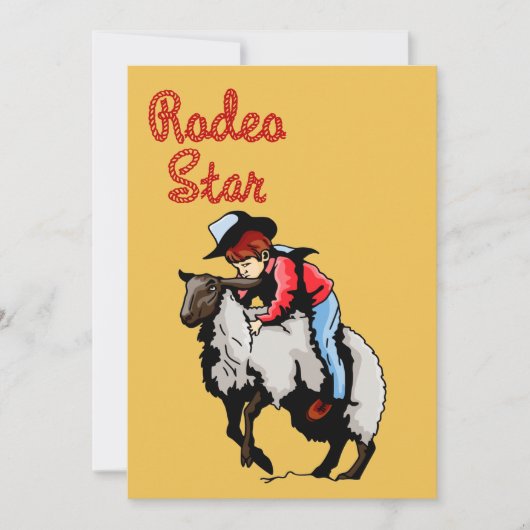 ウェスタンパーティーロデオカウボーイマットンバスター 招待状 (正面)