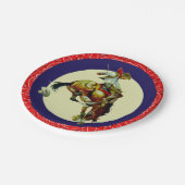 ウェスタンパーティーヴィンテージロデオカウボーイバッキングホース ペーパープレート (アングル)
