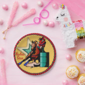 ウェスタンパーティー女性のカーボーイバレルレーシング紙プレート ペーパープレート (パーティー)