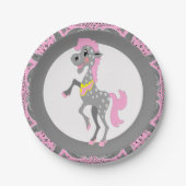 ウェスタンパーティー水玉模様マンガホース ペーパープレート (正面)