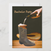 ウェスタンパーティー バチェラーパーティー コウボーイ ハット ビール 招待状 (正面)