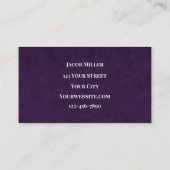 ウェスタンパープルホワイト素朴ブル牛スカルバーン 名刺 (裏面)