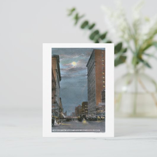 ウェスタンビューオブリバーサイドアベニューアットナイト ポストカード (スタンド正面)