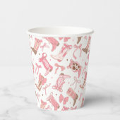 ウェスタンピンクのロデオブーツにリボン ブライズシャワー 紙コップ (裏面)