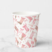 ウェスタンピンクのロデオブーツにリボン　ブライズシャワー 紙コップ (右)