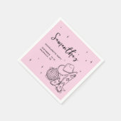 ウェスタンピンクカウガールディスコボールバチェロレッテパーティー スタンダードカクテルナプキン (角)