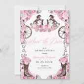 ウェスタンピンクチャロ日付を保存キンセアニラ 招待状 (正面)