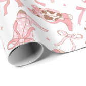 ウェスタンピンクロデオブーツにリボンのブライダルシャワー ラッピングペーパー (ロールコーナー)