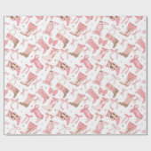 ウェスタンピンクロデオブーツウィズボーズブライダルシャワー ラッピングペーパー (フラット)