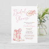 ウェスタンピンクロデオブーツウィズボーズブライダルシャワー 招待状 (スタンド正面)