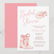 ウェスタンピンクロデオブーツウィズボーズブライダルシャワー