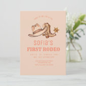 ウェスタンファースト女性のカーボーイピンクバースデーパーティー 招待状 (スタンド正面)