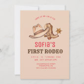 ウェスタンファースト女性のカーボーイ誕生日パーティー 招待状 (正面)