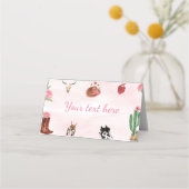 ウェスタンファースト女性のカーボーイ誕生日座席表 プレイスカード (正面)