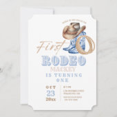 ウェスタンファースト誕生日カウボーイパーティーボーイ 招待状 (正面)