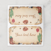 ウェスタンファースト・ロデオカウボーイ誕生日座席表 プレイスカード (外部開封)