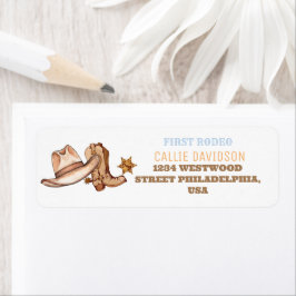 ウェスタンファースト・ロデオ誕生日パーティーボーイ ラベル