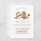 ウェスタンファースト・ロデオ誕生日パーティーボーイ 招待状 (正面)