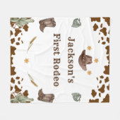 ウェスタンファースト・ロデオ誕生日パーティー フリースブランケット (正面(横))